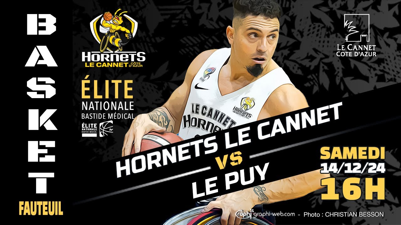 BASKET FAUTEUIL ELITE NATIONALE : HORNETS LE CANNET VS LE PUY EN VELAY 14-12-2024