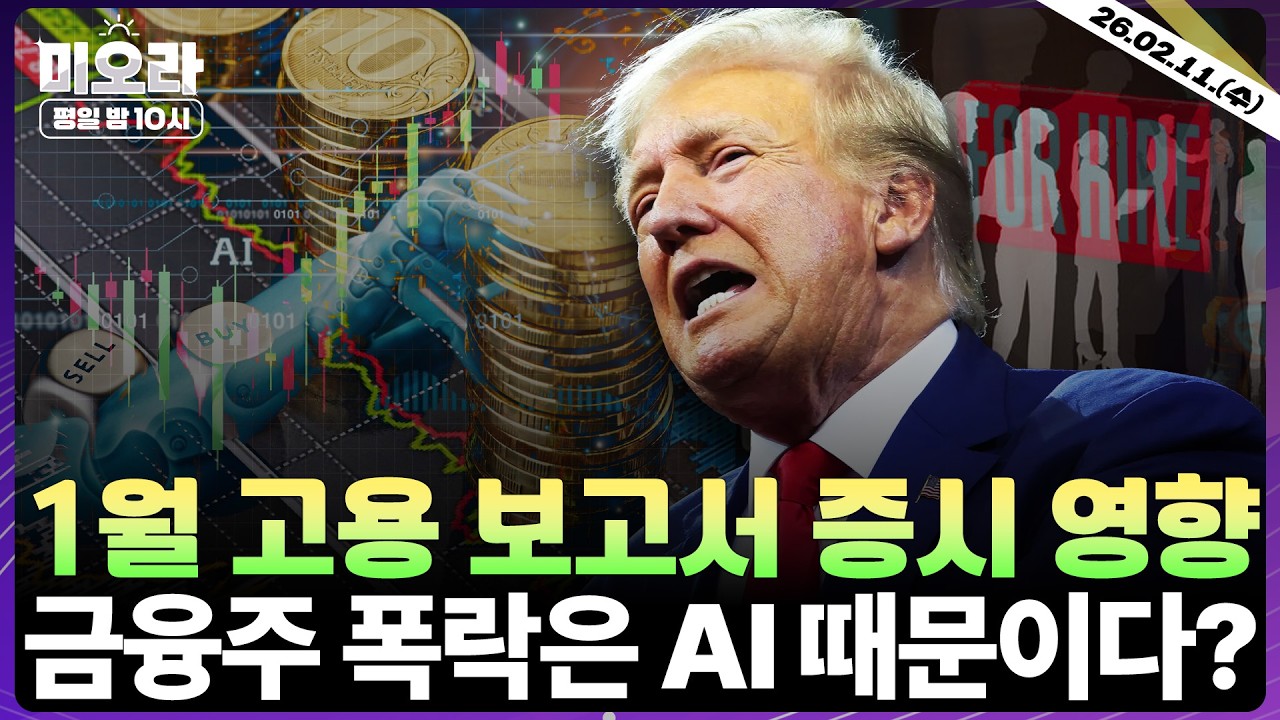 [LIVE] 1월 美 고용 보고서 발표 | 美 저소득층 연체율 최고치 | 월가, ‘탈미국’ 본격화? | 버티브, 쇼피파이 실적 발표 | 로빈후드 투자 의견 | 미오라 | 02/11