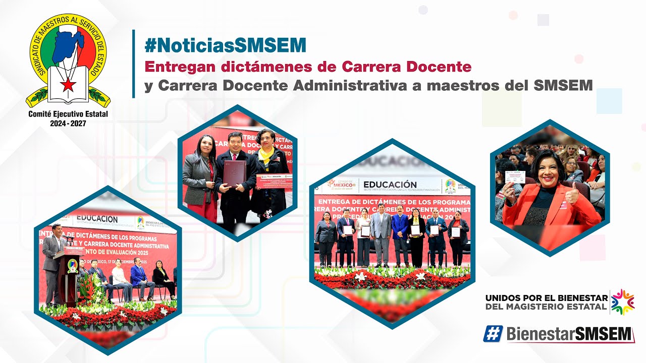 Entregan dictámenes de Carrera Docente y Carrera Docente Administrativa a maestros del SMSEM
