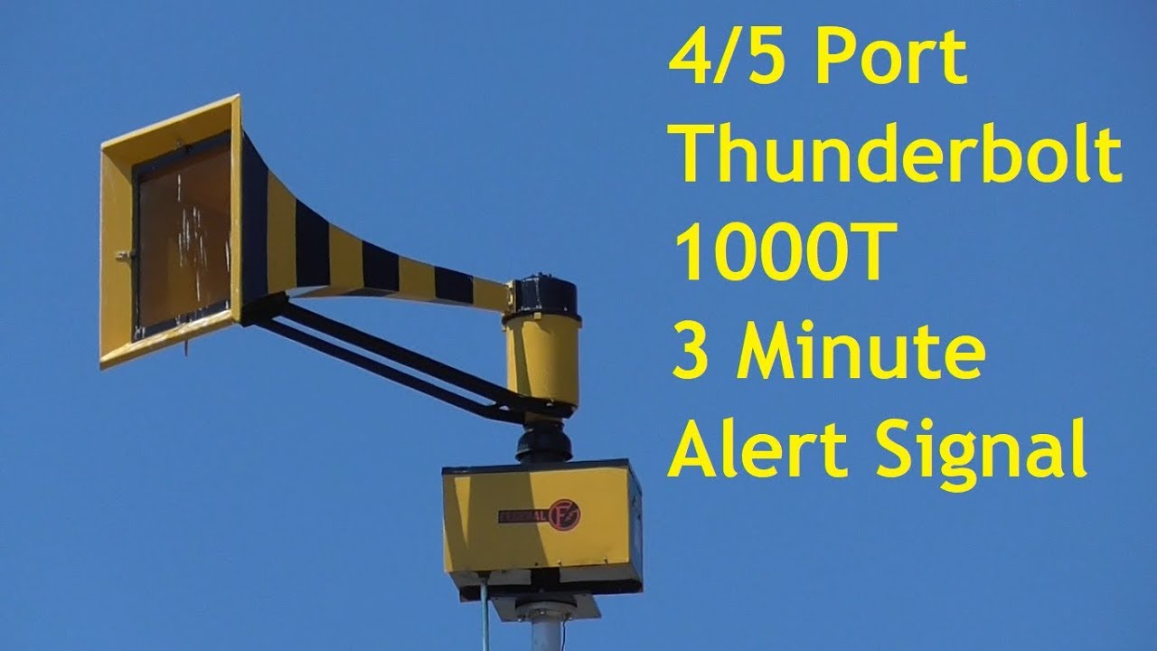 Refurbished 4/5 Thunderbolt 1000T Tornado Siren Test, 3 Min. Alert - Thomaston, GA 3/20/19