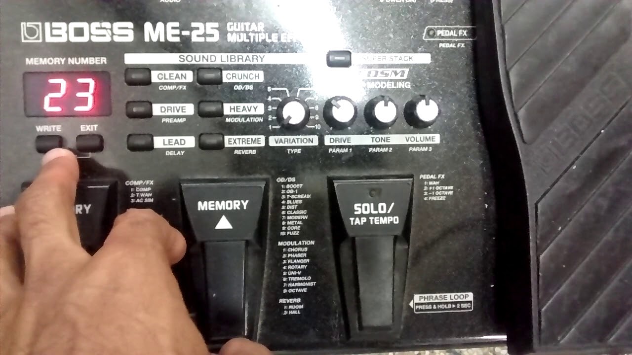 Boss Me-25 como regular o pedal de volume SOLO