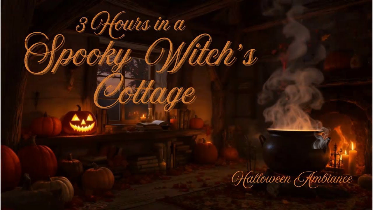 Halloween Ambiance 🎃 Witch’s Cottage | Potion Brewing, Flickering Candles, Spooky Cozy Vibes