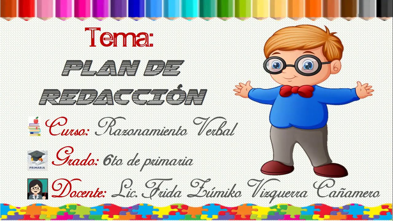PLAN DE REDACCIÓN - 6TO GRADO
