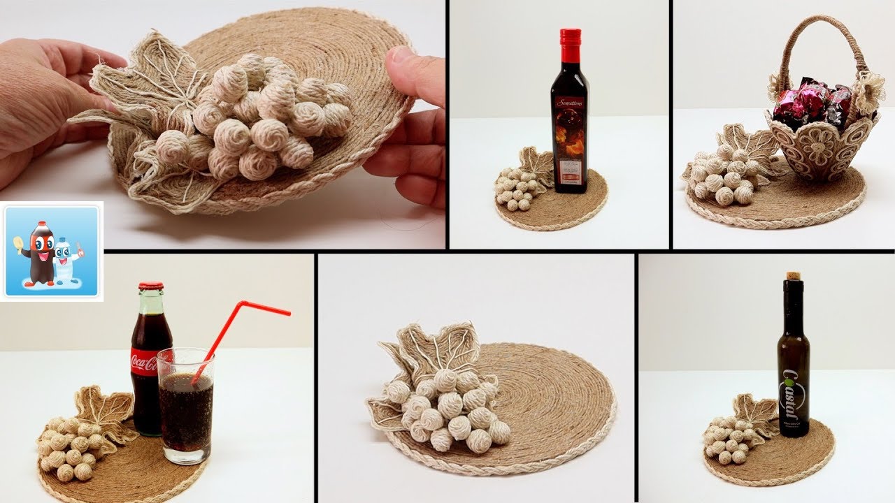 DIY Stand for Drinks from Jute Thread Art and Craft