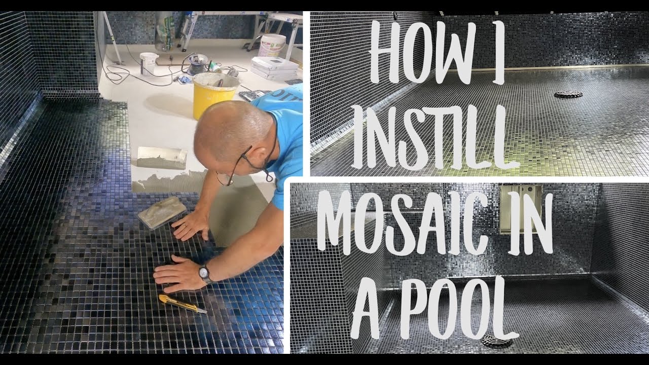How I Install Mosaic in Pools, Mosaic Installation, Glass Mosaic 20x20 on Mesh,  Faron.Co.Ltd