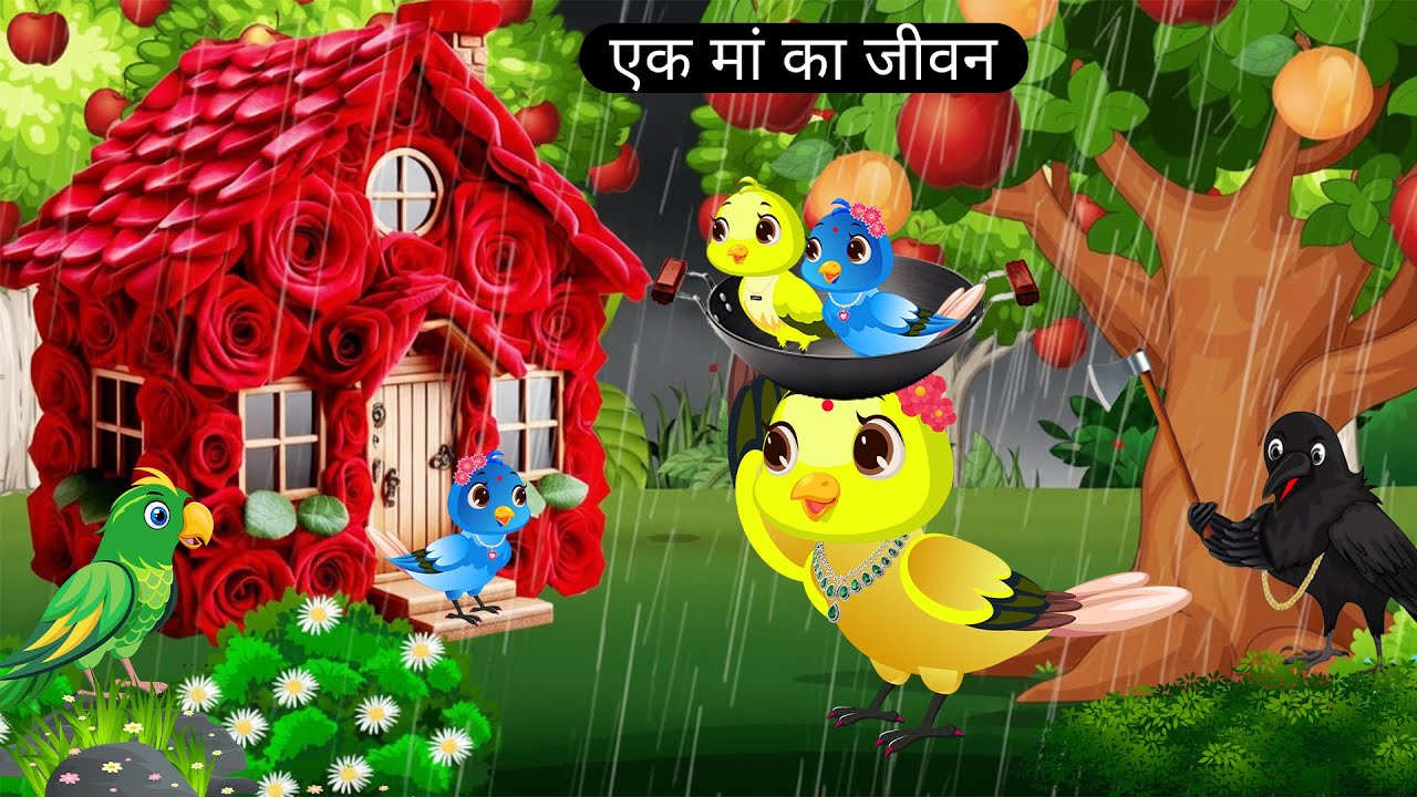 चालाक कौआ और नन्हें पंछी |Moral Stories for Kids |Radha Birds Cartoon Hindi Kahani | Ruvi Story Tv