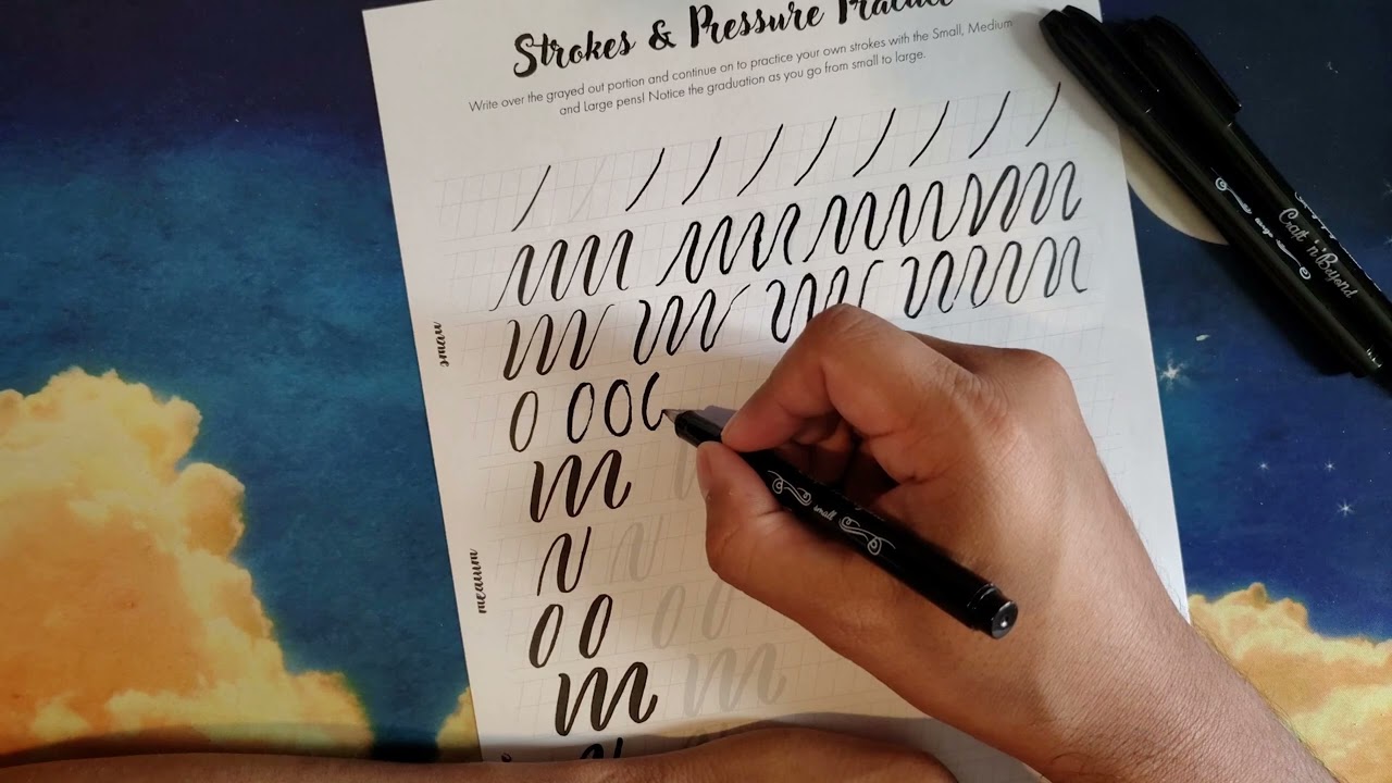 My first stroke practice session with Craft N Beyond Calligraphy Brush Pens