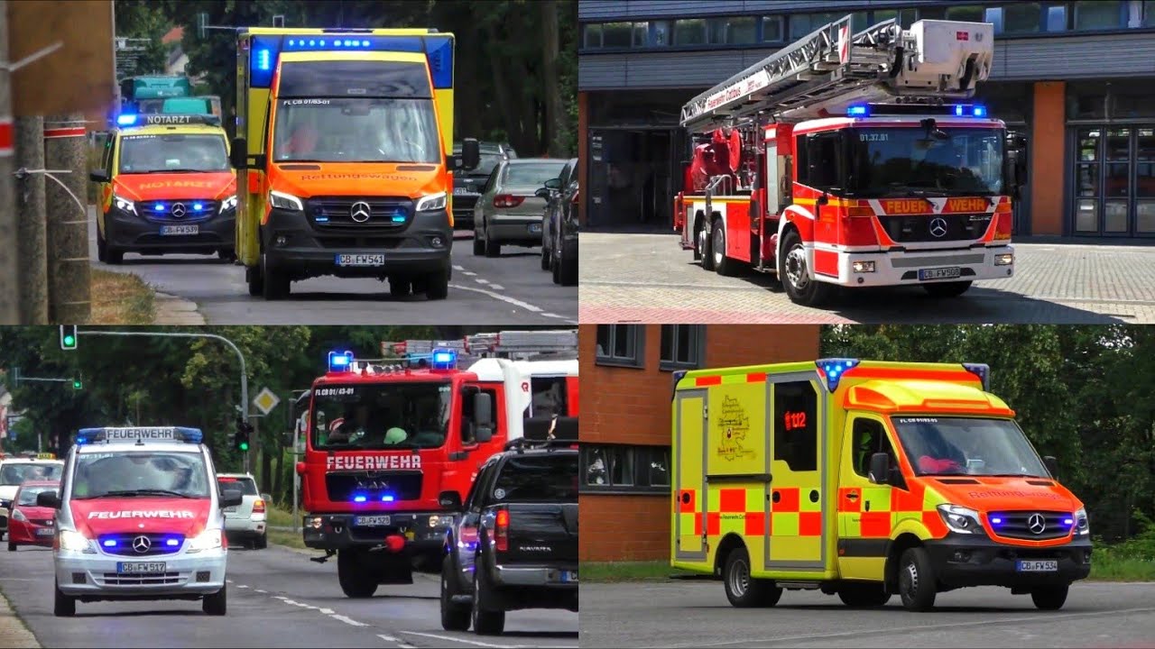 [Im Einsatz für Cottbus 🚨] Einsatzfahrten 》ELW, HLF, TM unm. || Feuerwehr & Rettungsdienst Cottbus