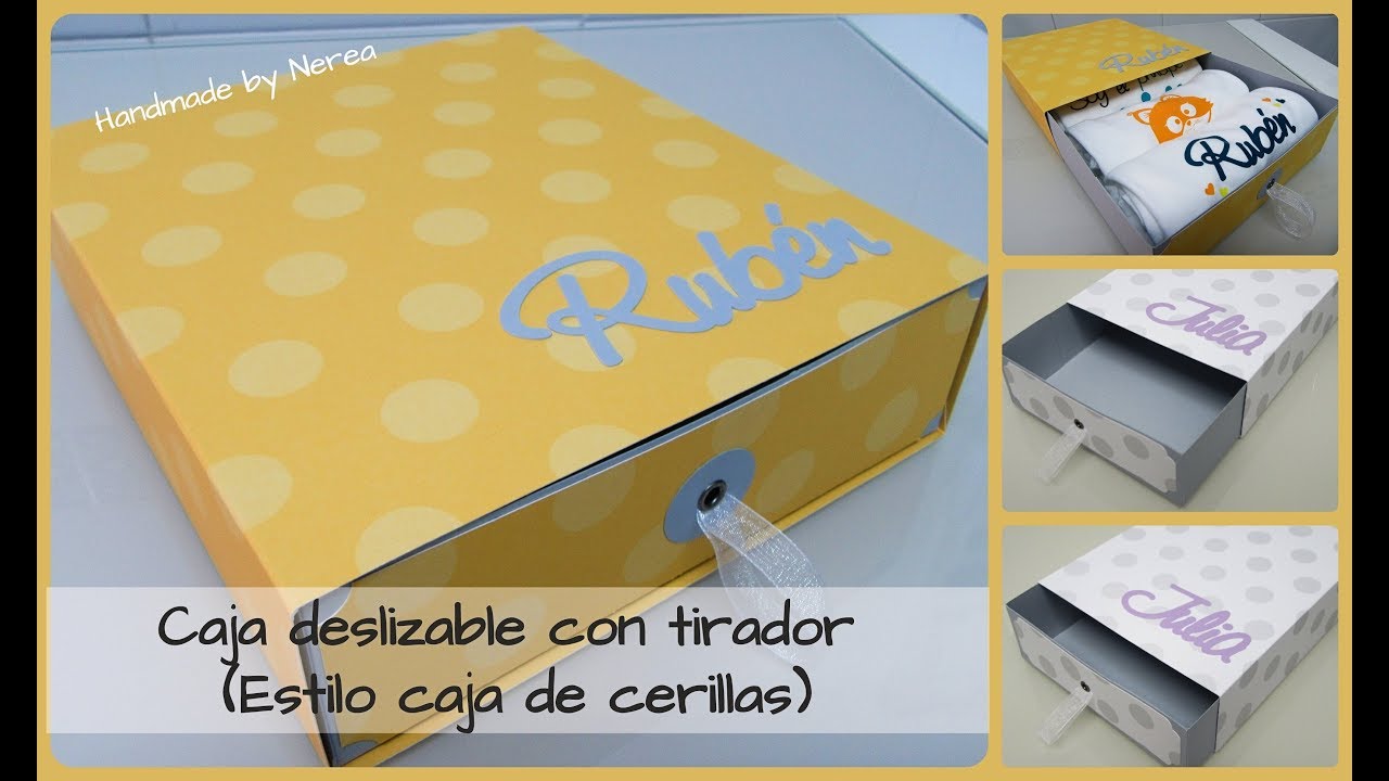 Caja deslizable con tirador - Fácil - (Estilo caja de cerillas) Scrapbooking