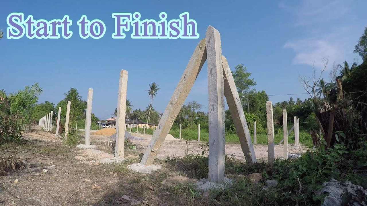Start to Finish / Tanam Tiang Pagar Kebun / Fence Posts Concrete Manual Installation