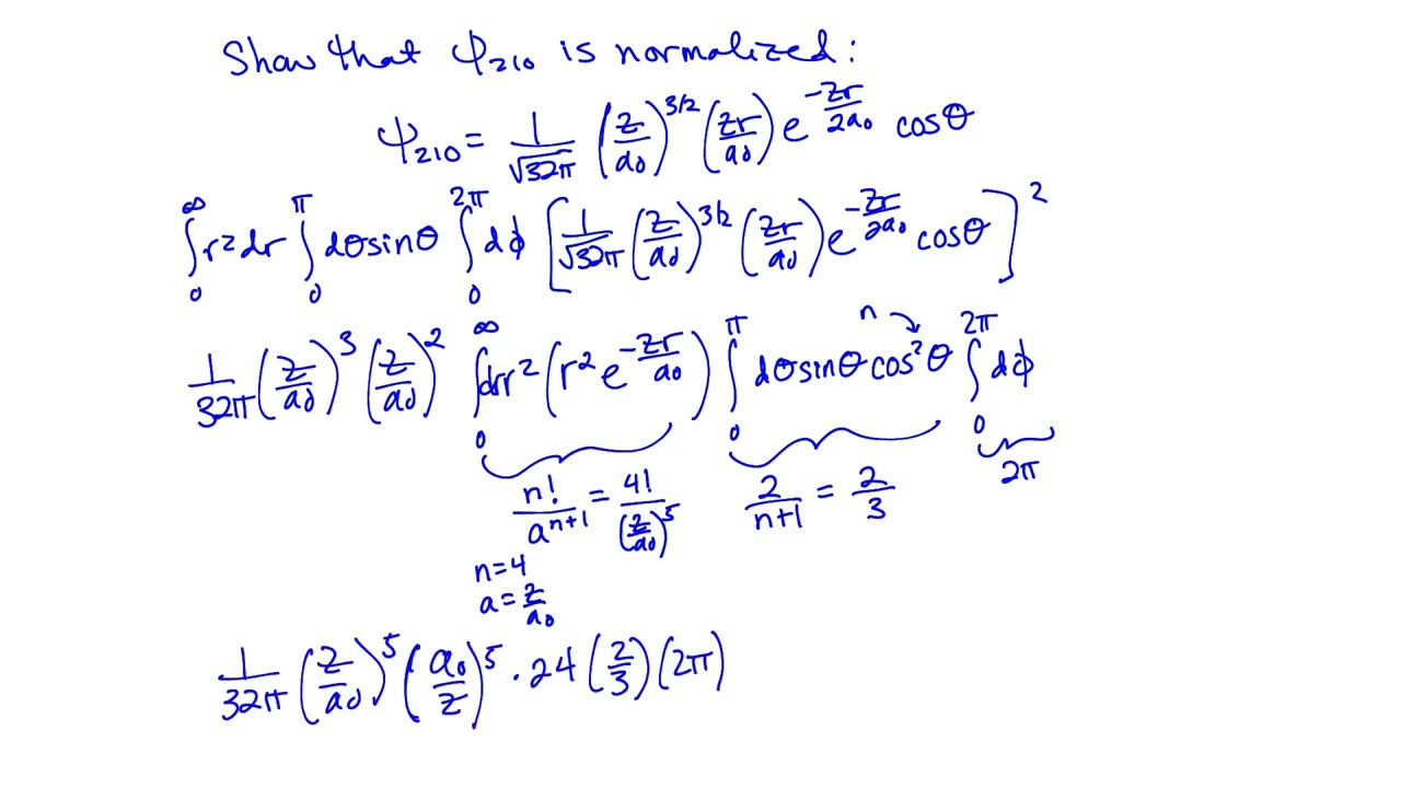 22 H Atom Orthonormality Example