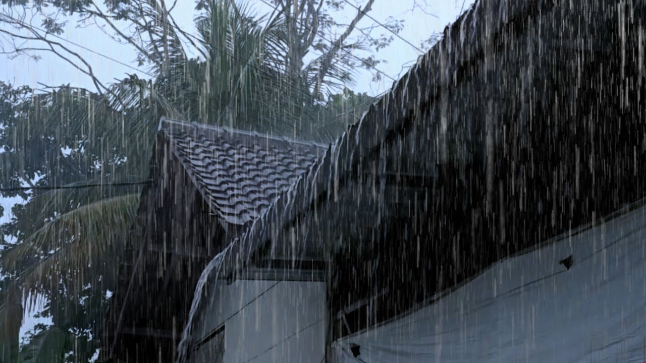 Настоящий дождь по черепице 🌧️ Реальный дождь на жестяной крыше — Чистая, необработанная, естественн
