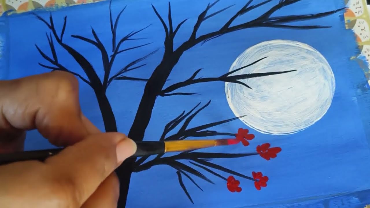 Acrylic colour senery painting 🎨 one stroke painting @EasArtCreations 
