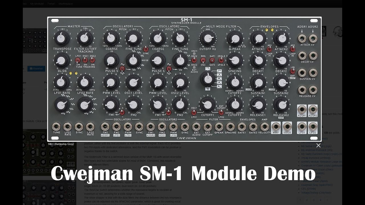 Cwejman SM-1 Module Demo (Battleship Grey)