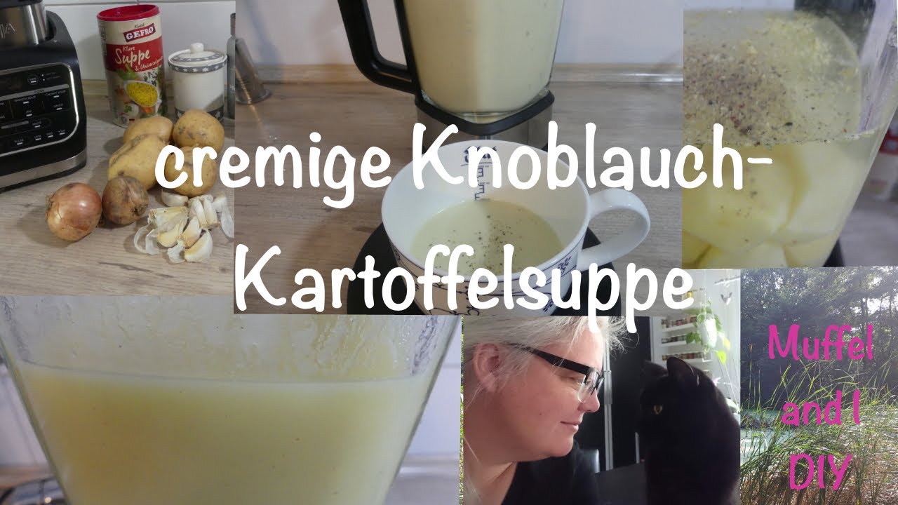 blitzschnelle Knoblauch Kartoffelcremesuppe im Ninja Blender