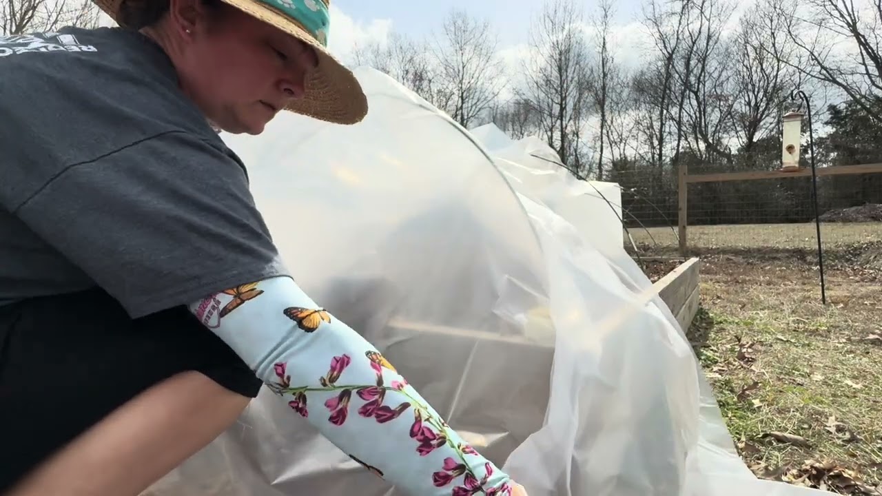 Quiet Gardening | Making Bed Covers & Clearing Leaves (No Talking, Real Garden Sounds)