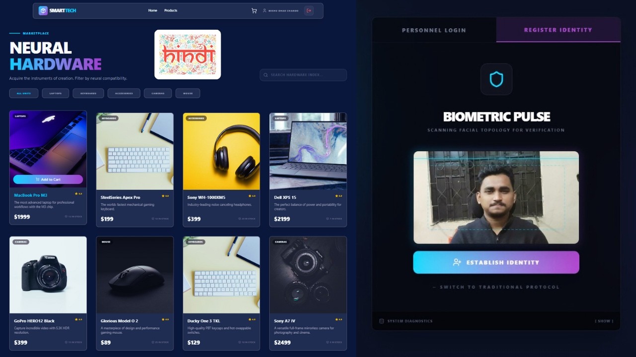 🔥 Zero Coding में Face Recognition Login + Smart Tech E-Commerce Website | Antigravity  (Hindi)