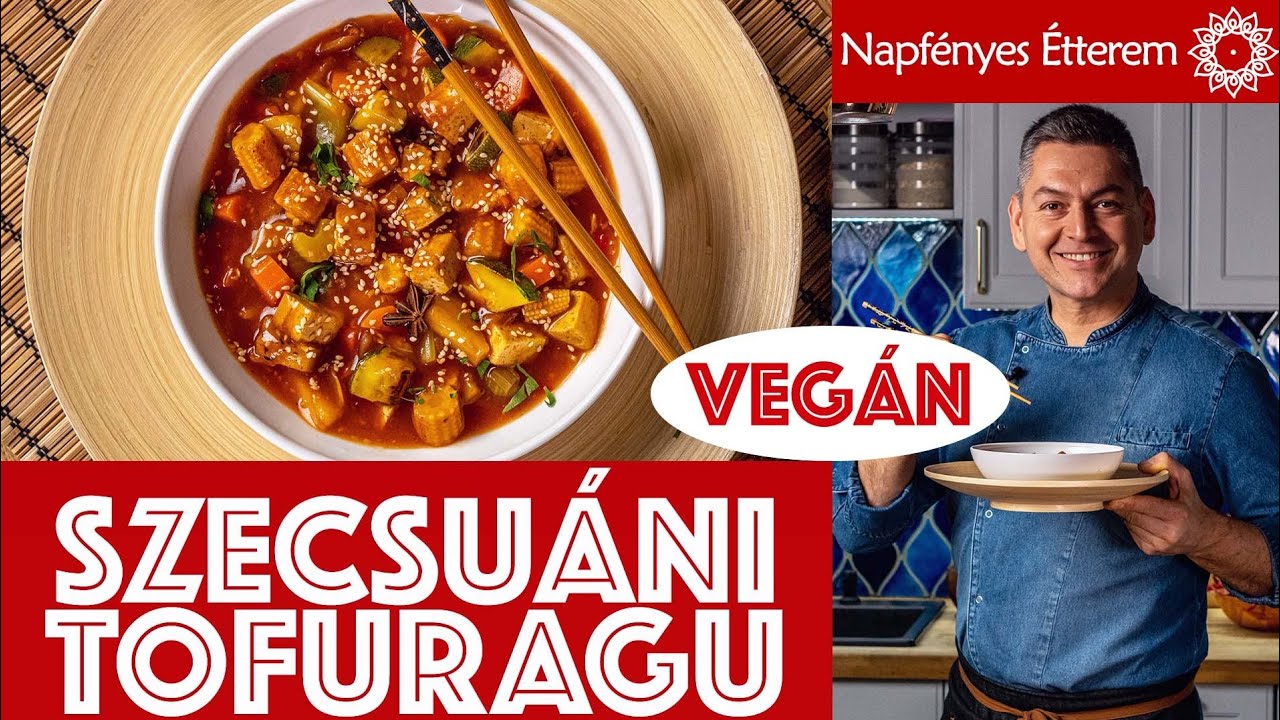 Szecsuáni zöldséges tofuragu szezámmal