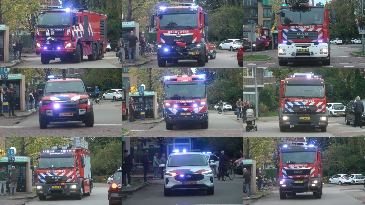 Vele hulpdiensten met spoed van en naar de brandweer open dag in Barneveld!
