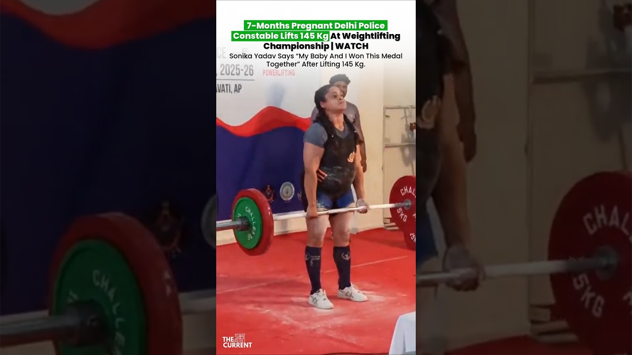 Delhi Police Constable Sonika Yadav, who is 7 months pregnant, lifted 145 kg to win a bronze medal