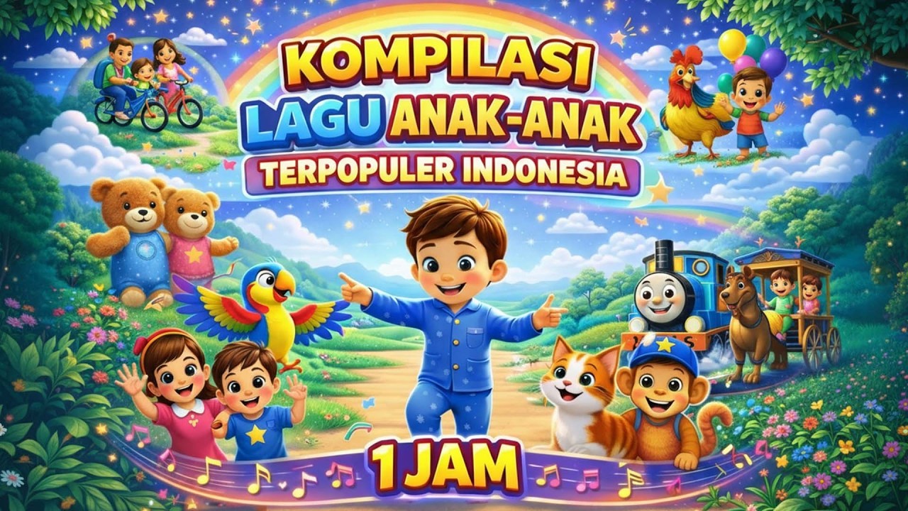 🌈PELANGI-PELANGI | 🦎CICAK-CICAK DI DINDING | 🚃NAIK KERETA API | 🎵Kumpulan lagu Anak Indonesia