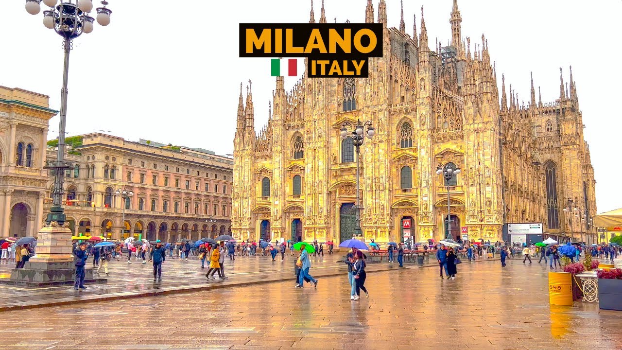 Milan, Italy 🇮🇹 - May 2022 - Rainstorm Walking Tour 4K-HDR  (▶72 min)