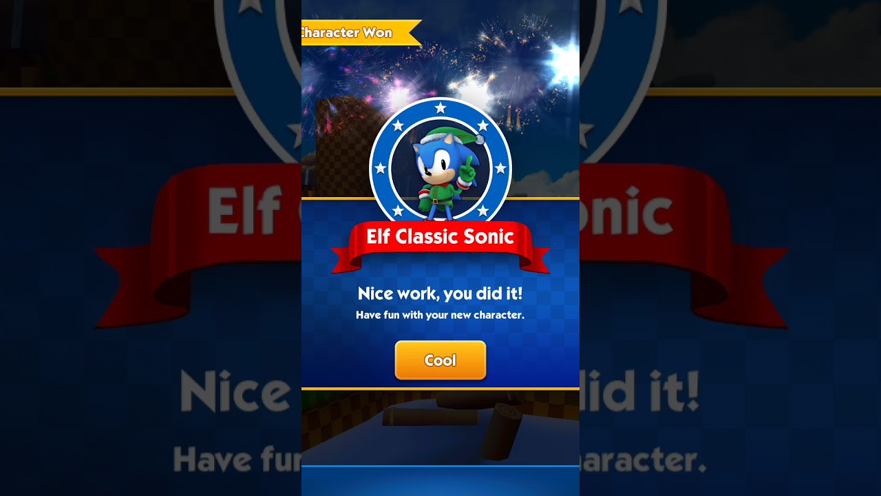 unlocking in Sonic dash elf classic Sonic 🥳🥳