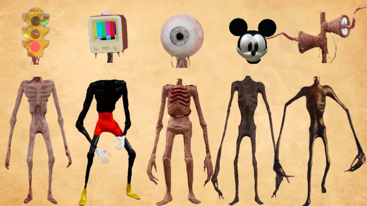 WRONG HEADS SIREN HEAD TRAFFIC LIGHT, SIREN HEAD TV, SIREN HEAD EYEBALL, SIREN HEAD ROBLOX