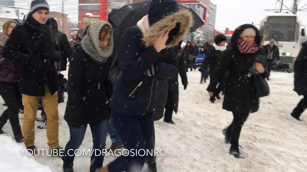 Chaos in Bucharest, Romania - Caused by Heavy Snowfall