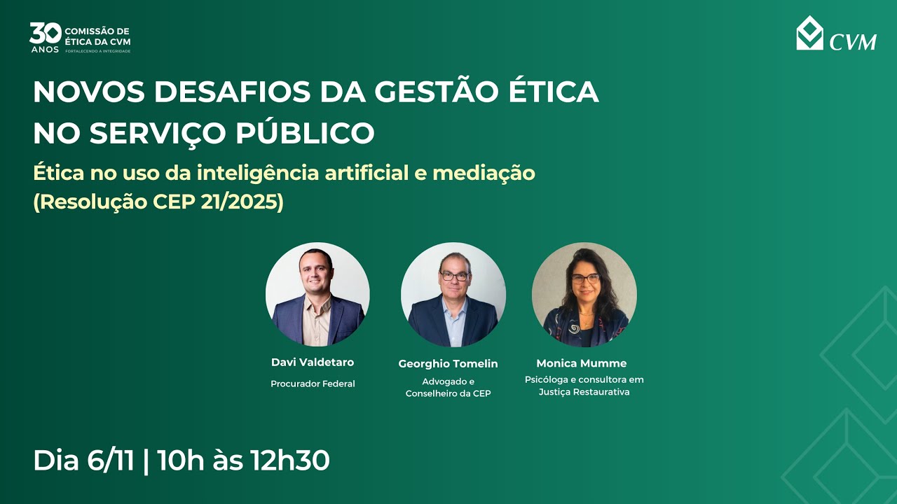 EVENTO: Novos desafios da Gestão Ética no Serviço Público (6/11/2025)
