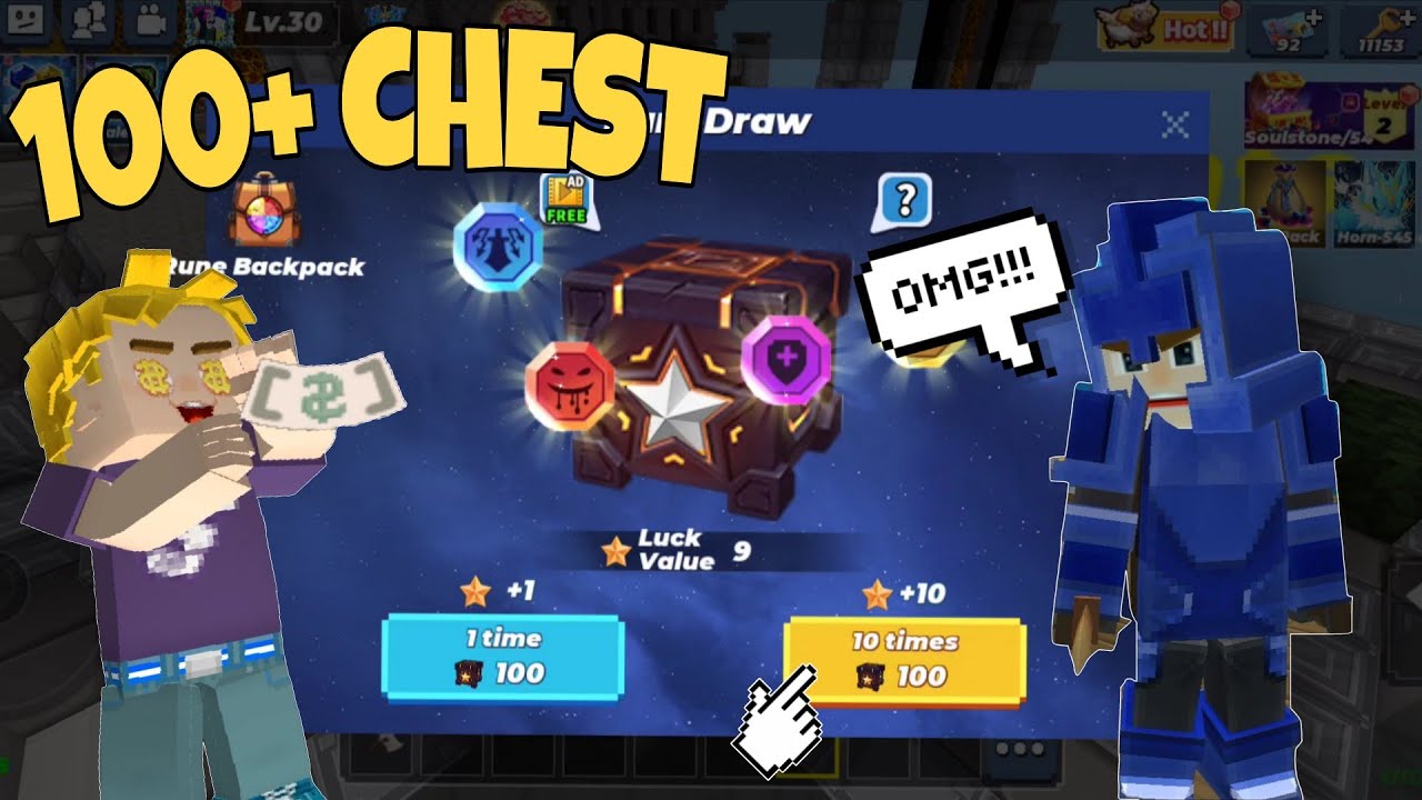 NOOBKING opens *100+ FREE CHEST* in Bedwars  !! [Blockman GO]