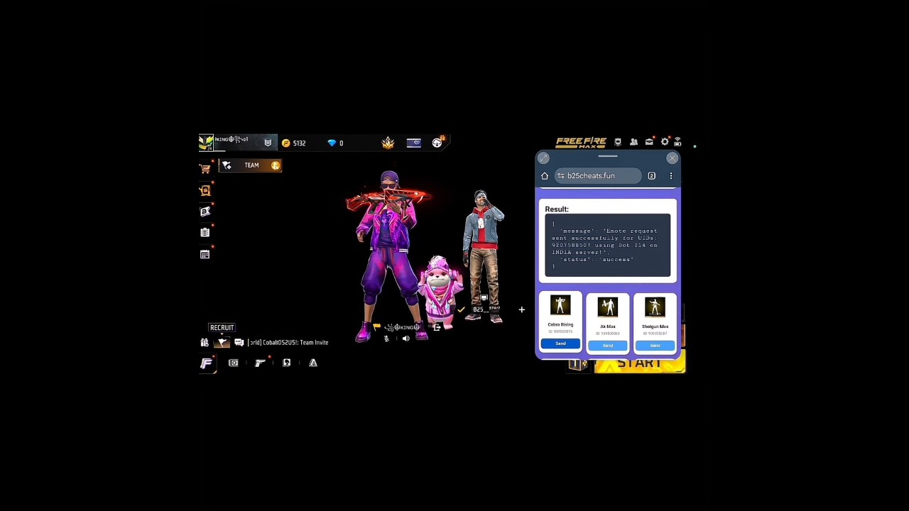 FREE FIRE MAX EMOTE BOT 💯 SAFE | B25 CHEATS | B25 PASSWORD🔑 TODAY (credit @b25-cheats) 