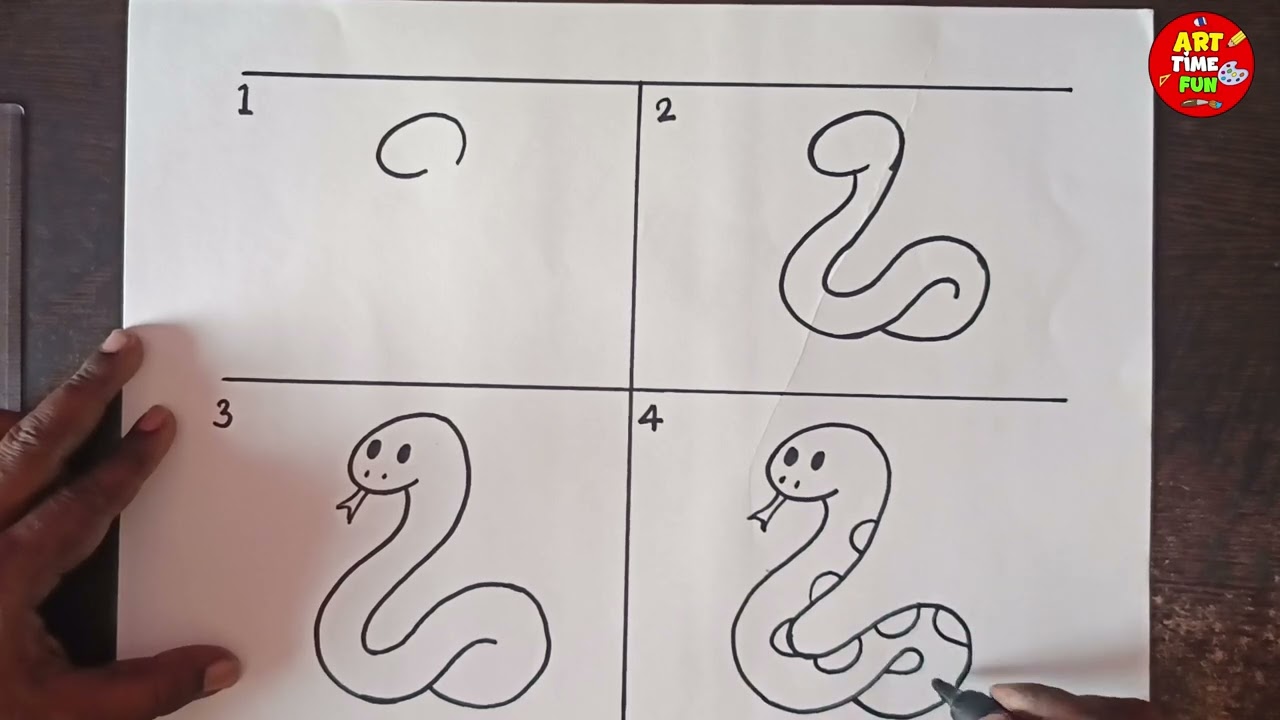 How to Draw Cartoon Snake step by step #art #kidsdrawing कार्टून सांप को चरण दर चरण कैसे बनाएं