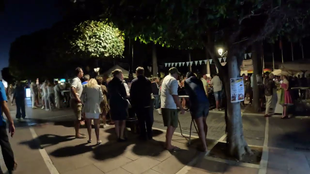 Octoberfest Friday Night Marbella Center Spain October 2025 Walking Tour 4k Ultra HD With GoPro