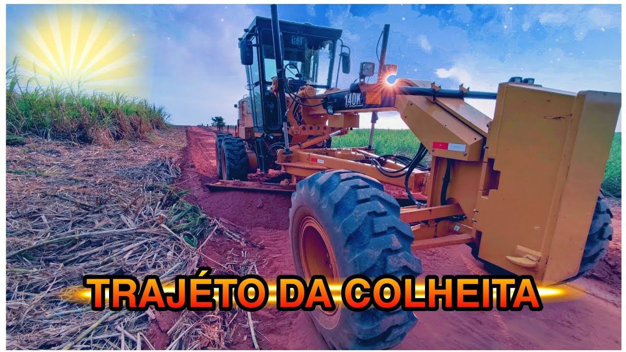 PATROL LIBERANDO TRAJETO DE CAMINHÕES CARREGADOS DE CANA MOTONIVELADORA CATERPILLAR 140K