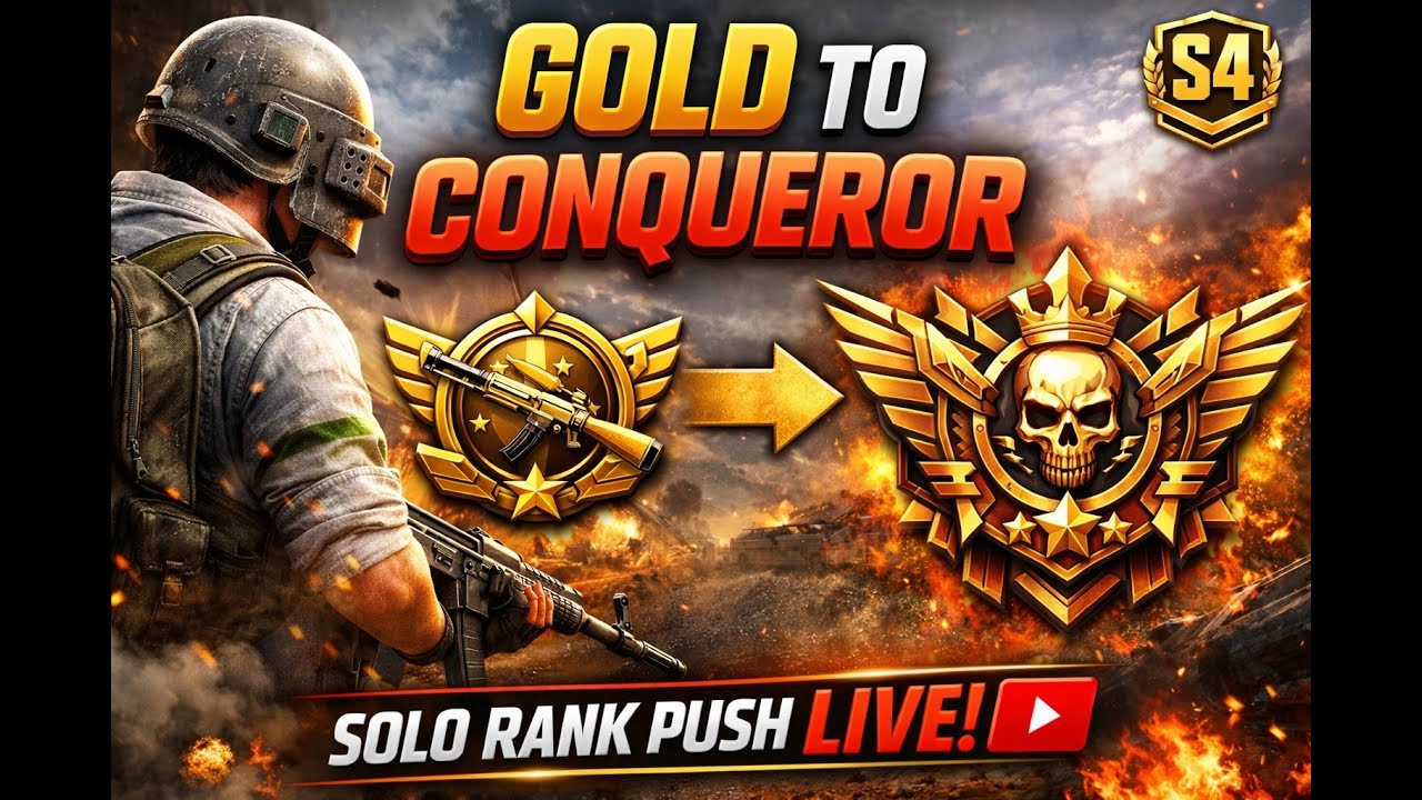 Day 2 continue 🔥 Solo Rank Push | Gold to Conqueror | BGMI 4.2 LIVE