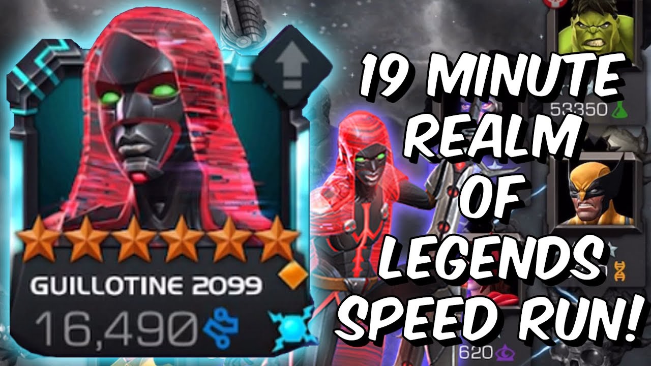 6 Star Guillotine 2099 Rank 2 Realm Of Legends 19 Minute Speed Run! - Marvel Contest of Champions