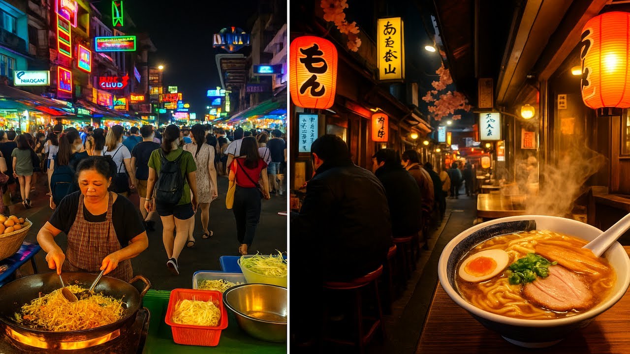 Street Food Wonders of Asia | From Bangkok Night Markets to Tokyo Ramen Alleys