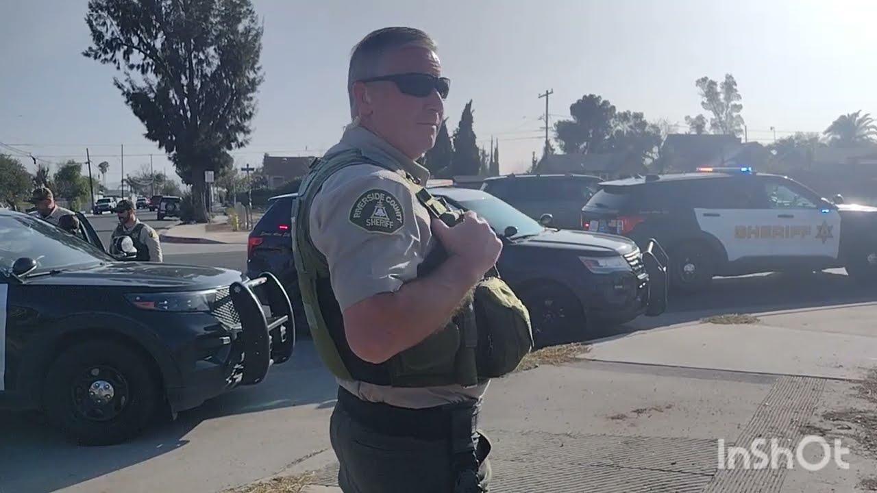 RIVERSIDE COUNTY SHERIFF LT RICE HAD TO PUT SOME TAPE UP FOR THE CAMERA GUY 👮🏻‍♂️🚓🎥2-1-25