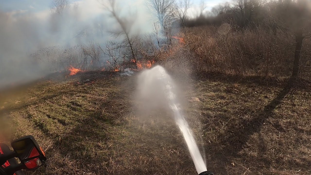 *Helmet Cam* Grass Fire Mobile Attack with Brush 7