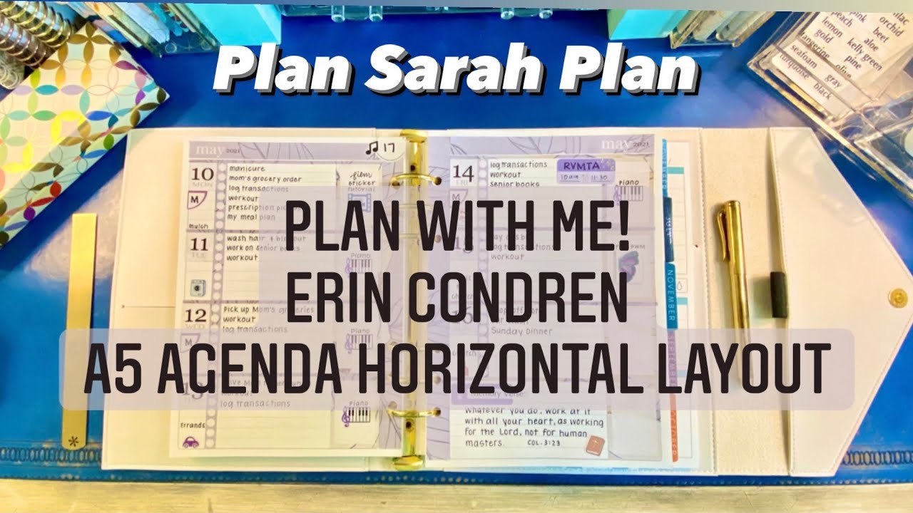 A5 Horizontal Plan With Me! | May 10-16 | Flora Sticker Kit | Erin Condren Agenda