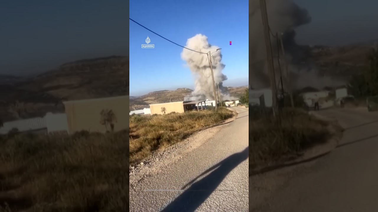 Smoke rises in illegal Israeli settlement after Iranian missile attack