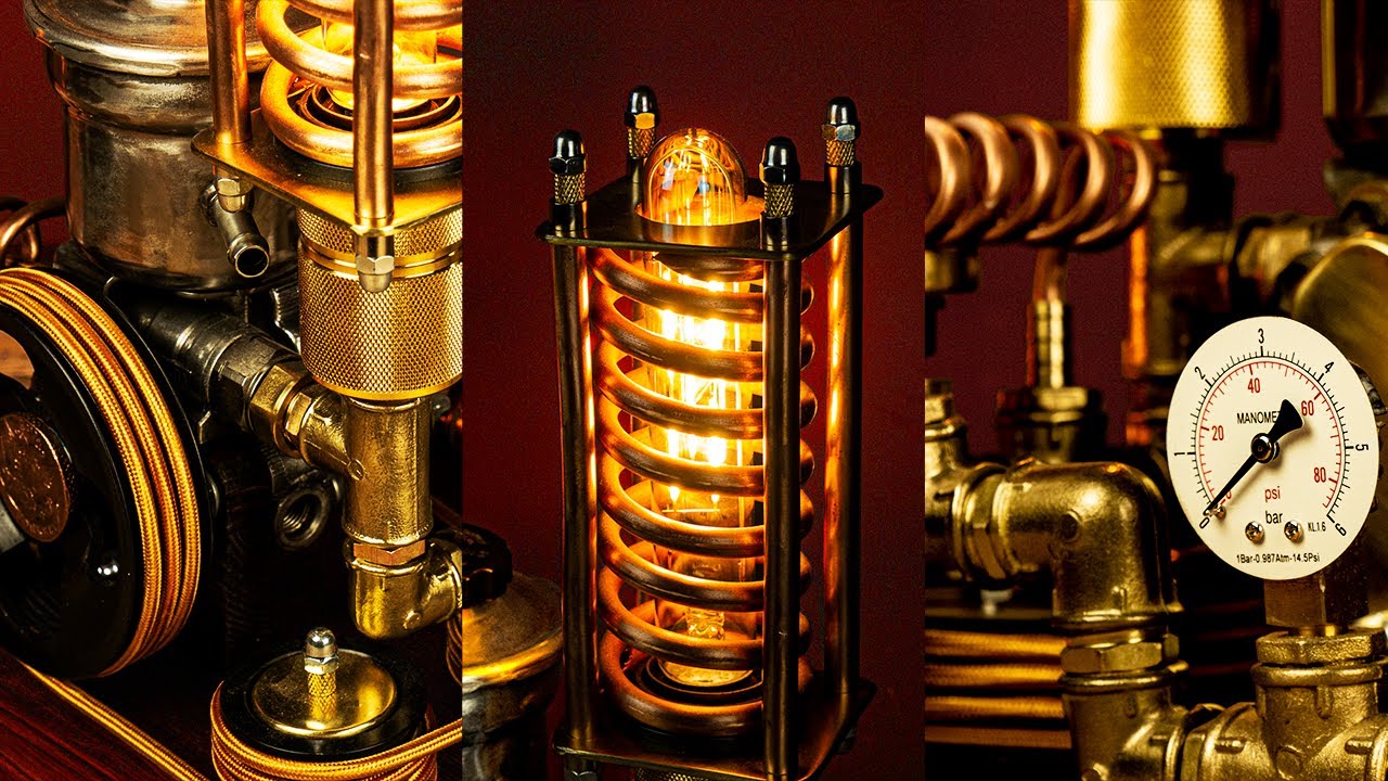 Steampunk Lamp from Auto Parts | DIY #asmr