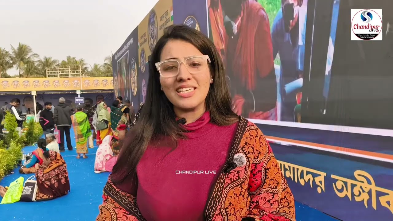 নন্দীগ্রাম বিধানসভার খোদাম বাড়ির সেবাশ্রয় ক্যাম্পে  উপস্থিত আইটি সেল-এর জেনারেল সেক্রেটারি উপাসনা 