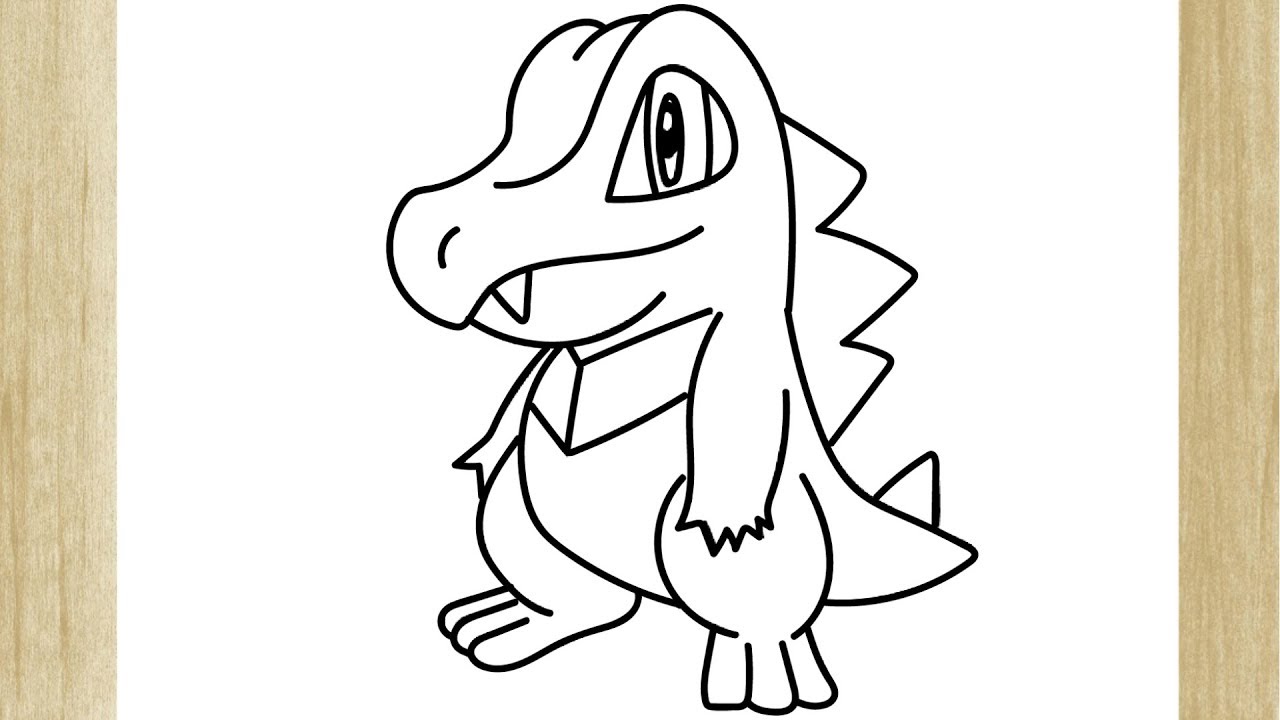 COMO DESENHAR O POKÉMON TOTODILE FACILMENTE