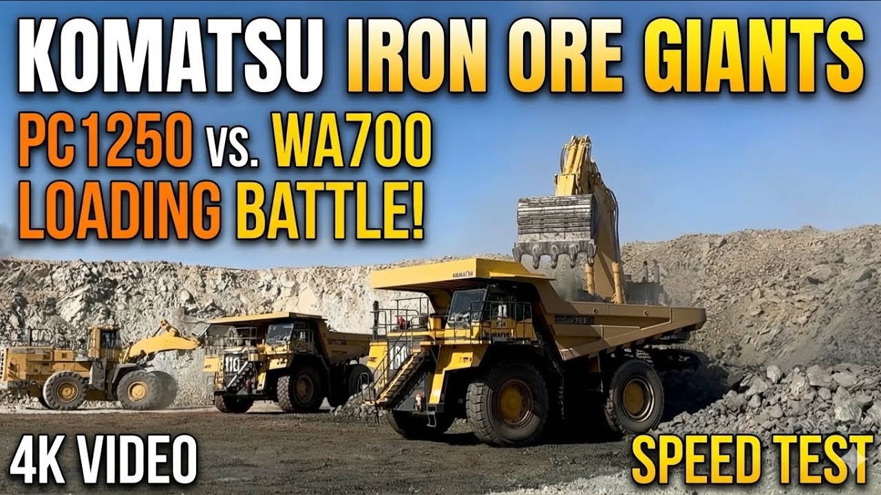Extreme Iron Ore Loading: Komatsu PC1250 vs WA700 | HD 4K Mining Action