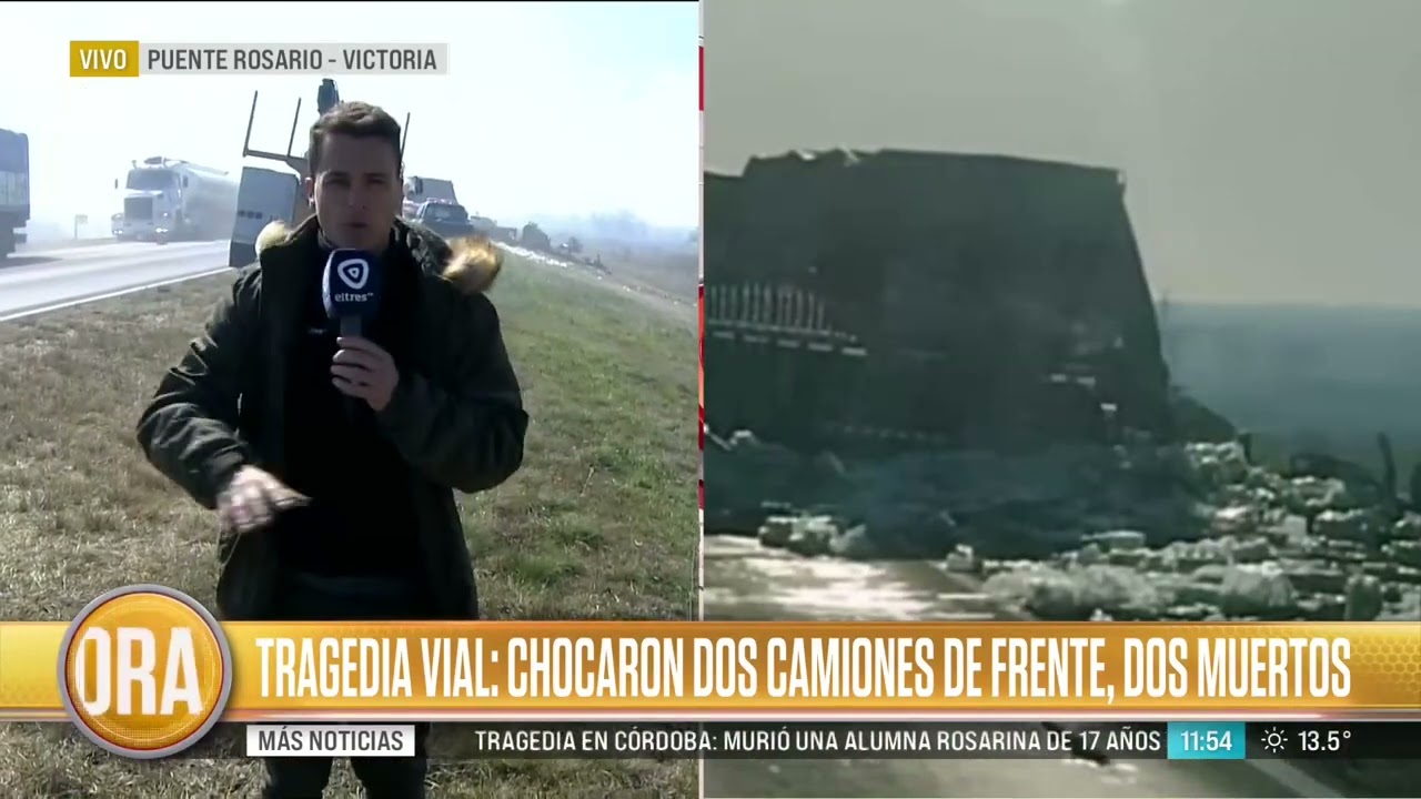 Dos camioneros murieron en un accidente en la ruta Rosario-Victoria