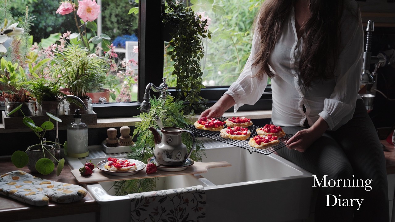 Calm Morning Routine 🪴 Baking Quick and Easy Custard Pastries, Coffee and Breakfast