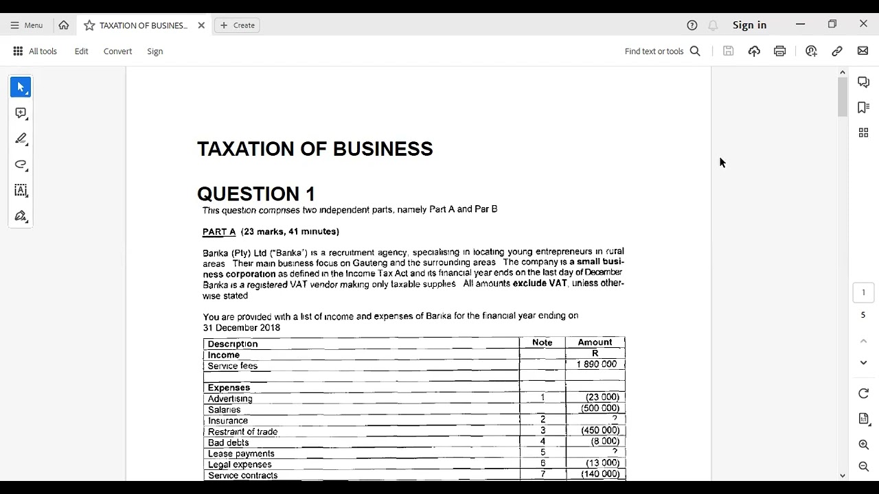 TAXATION OF BUSINESSES 1