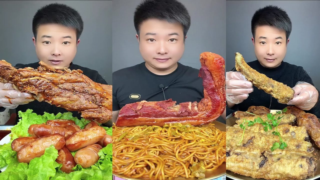 ASMR MUKBANG | SPICY BRAISED PORK BELLY |  EATING SHOW | EATING SHOW | Eat Beef Ribs #food #317
